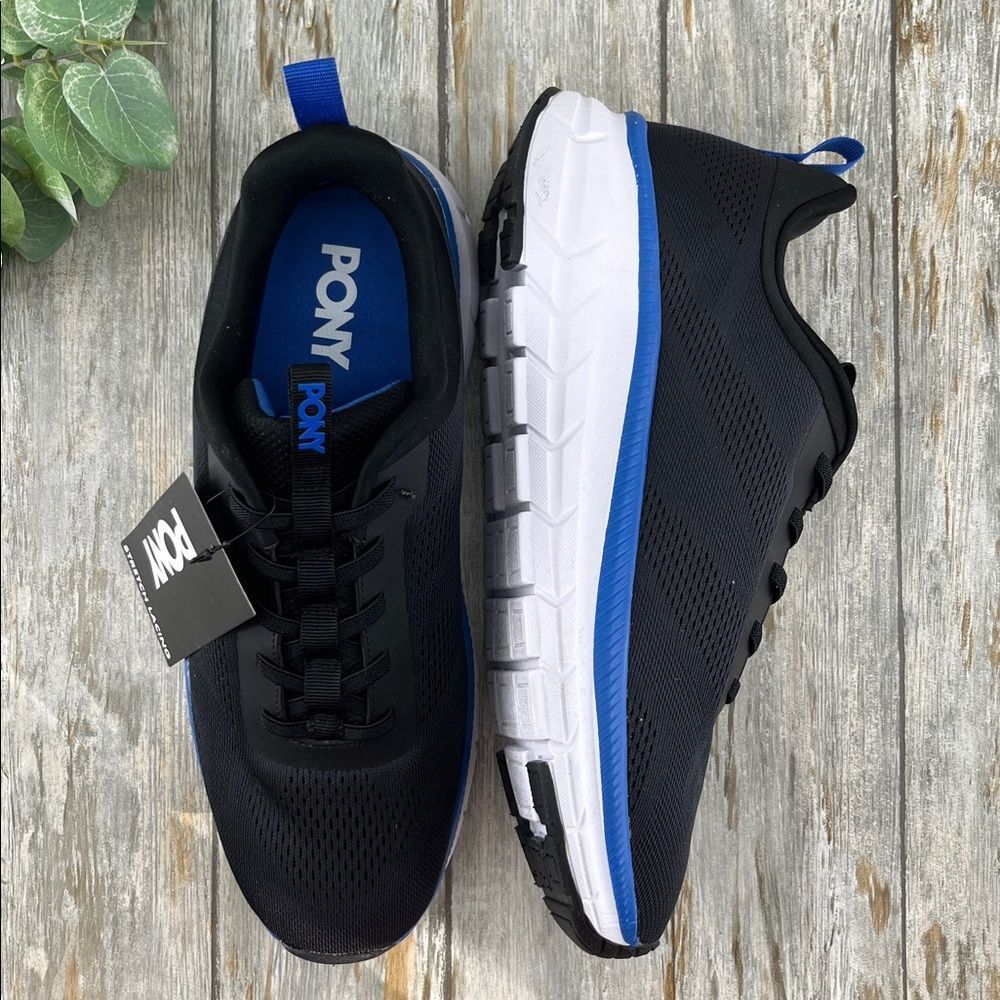 Men’s Pony Active Comfy Sneaker Shoes With Stretch Lacing Size 10